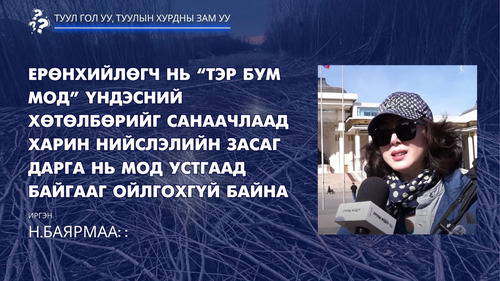 Иргэн н.Баярмаа: Ерөнхийлөгч нь “Тэр бум мод” үндэсний хөтөлбөрийг санаачлаад харин Нийслэлийн Засаг дарга нь мод устгаад байгааг ойлгохгүй байна